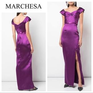 Marchesa Off The Shoulder Mikado Pique Gown